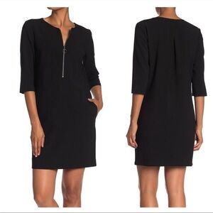 Trina Turk Versed Women's Black Sheath Dress size 0 Zip Front